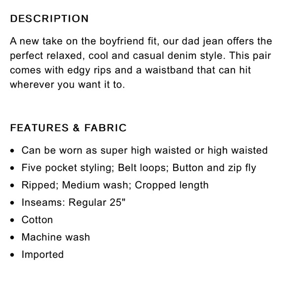 Express High Waisted Original Ripped Cropped Dad Jeans - Picture 11 of 11